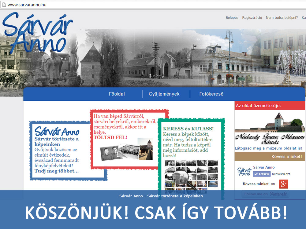 Elismerés a Nádasdy Ferenc Múzeum tematikus oldalának